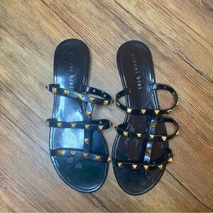 Gianni Bini Black Sandals with Gold Rockstar Studs Size 9M
